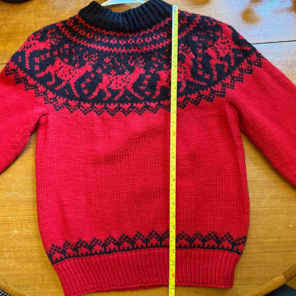 Vintage Dale of Norway wool Norwegian red reindeer sweater fairisle Nordic - Picture 5 of 5